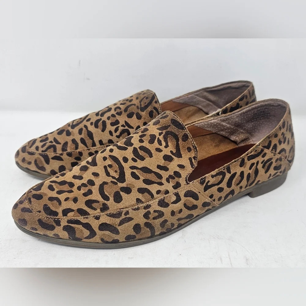 Lucky Brand Women's leopard Print Brogan Leather Loafers Size 8